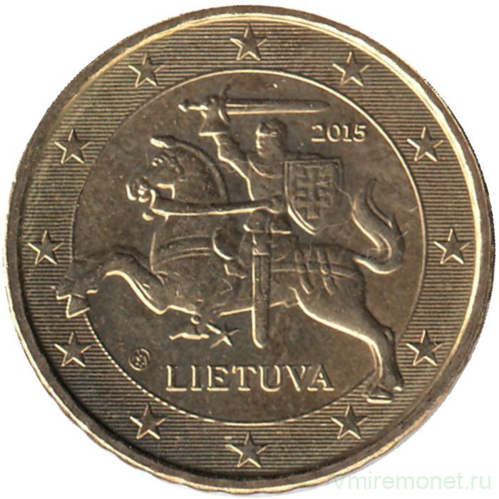 Монета. Литва. 10 центов 2015 год. 