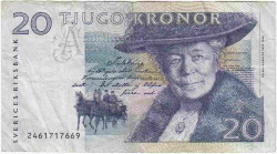 Банкнота. Швеция. 20 крон 2002 год. Тип 61а.