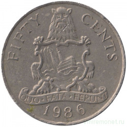 Монета. Бермудские острова. 50 центов 1986 год. 