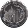 Монета. Канада. 25 центов 1999 год. Миллениум - декабрь 1999.  ав.