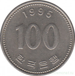 Монета. Южная Корея. 100 вон 1995 год.