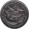 Монета. Великобритания. Британская Антарктическая территория. 2 фунта 2009 год. 50 лет договору об Антарктике. ав.