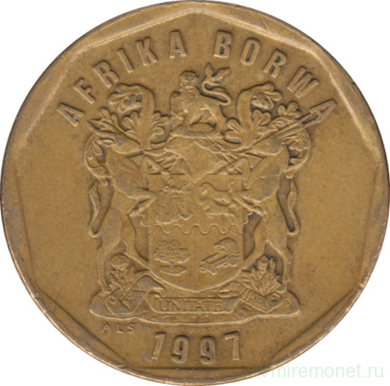 Монета. Южно-Африканская республика (ЮАР). 50 центов 1997 год.