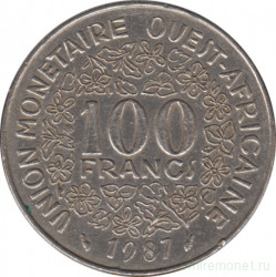 Монета. Западноафриканский экономический и валютный союз (ВСЕАО). 100 франков 1987 год.