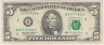 Банкнота. США. 5 долларов 1995 год. Серия B. ав.