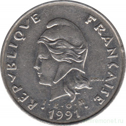 Монета. Французская Полинезия. 50 франков 1991 год.