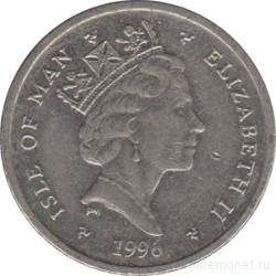 Монета. Великобритания Остров Мэн. 5 пенсов 1996 год.