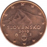 Монета. Словакия. 1 цент 2010 год. ав.
