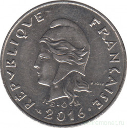 Монета. Новая Каледония. 20 франков 2016 год.