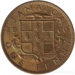 Монета. Ямайка. 1 пенни 1960 год.
