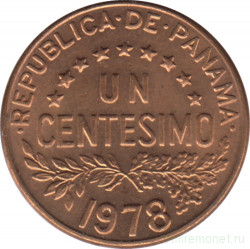 Монета. Панама. 1 сентесимо 1978 год.
