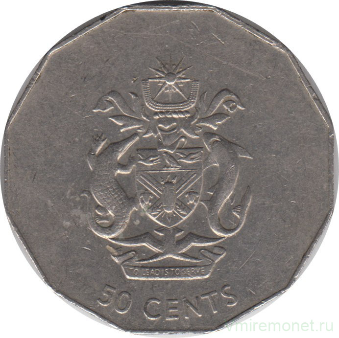 Монета. Соломоновы острова. 50 центов 1997 год.