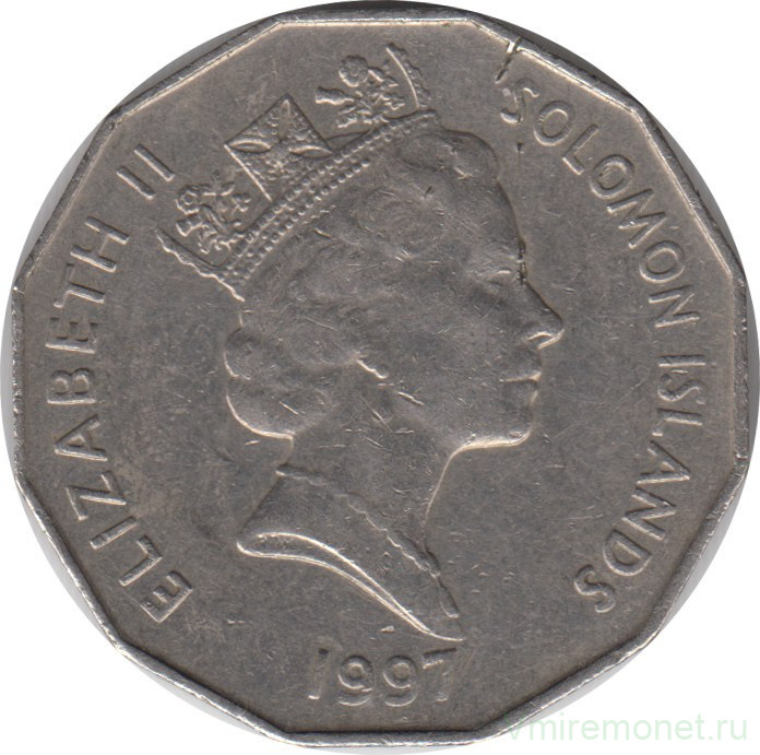 Монета. Соломоновы острова. 50 центов 1997 год.
