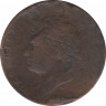 Монета. Великобритания. 1/2 пенни 1827 год. ав.