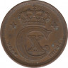 Монета. Дания. 2 эре 1917 год. ав.