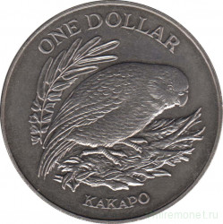 Монета. Новая Зеландия. 1 доллар 1986 год. Какапо.