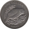 Монета. Новая Зеландия. 1 доллар 1986 год. Какапо. ав.