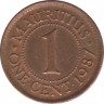 Монета. Маврикий. 1 цент 1987 год. ав.
