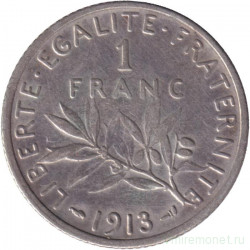 Монета. Франция. 1 франк 1913 год.