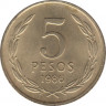 Монета. Чили. 5 песо 1986 год. ав.
