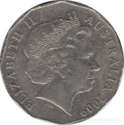 Монета. Австралия. 50 центов 2009 год.