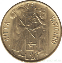 Монета. Ватикан. 20 лир 1981 год. Гостеприимство.