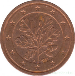 Монета. Германия. 2 цента 2011 год. (A).