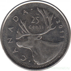 Монета. Канада. 25 центов 2011 год.