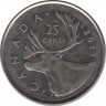 Монета. Канада. 25 центов 2011 год. ав.