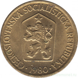 Монета. Чехословакия. 1 крона 1980 год.