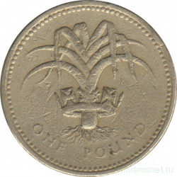 Монета. Великобритания. 1 фунт 1990 год.