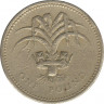Монета. Великобритания. 1 фунт 1990 год. рев.