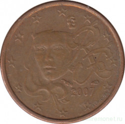 Монета. Франция. 1 цент 2007 год.
