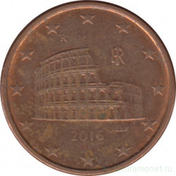 Монета. Италия. 5 центов 2016 год.