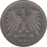 Монета. ФРГ. 5 марок 1984 год. Монетный двор - Карлсруэ (G). ав.
