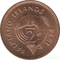 Монета. Фолклендские острова. 1/2 пенни 1974 год.