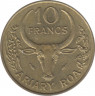 Монета. Мадагаскар. 10 франков 1977 год. рев.