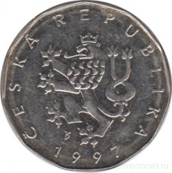 Монета. Чехия. 2 кроны 1997 год.