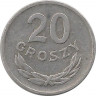 Аверс.Монета. Польша. 20 грошей 1949 год. Алюминий.
