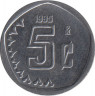 Монета. Мексика. 5 сентаво 1995 год. ав.