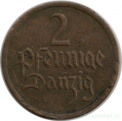Монета. Польша. Данциг. 2 пфеннига 1923 год.