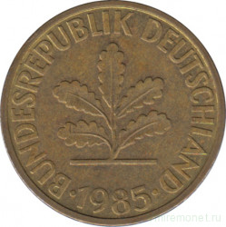 Монета. ФРГ. 10 пфеннигов 1985 год. Монетный двор - Гамбург (J).