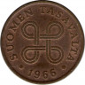 Монета. Финляндия. 1 пенни 1966 год. ав