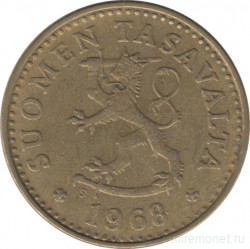 Монета. Финляндия. 10 пенни 1968 год.