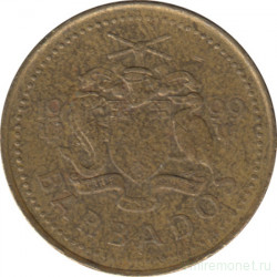 Монета. Барбадос. 5 центов 1999 год.