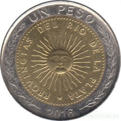 Монета. Аргентина. 1 песо 2016 год.