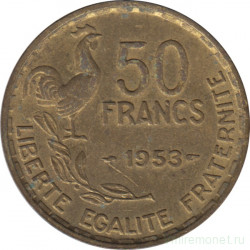 Монета. Франция. 50 франков 1953 год. Монетный двор - Париж.