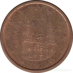 Монета. Испания. 1 цент 2010 год.