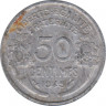 Монета. Франция. 50 сантимов 1945 год. Монетный двор - Бомон-ле-Роже. (B). ав.