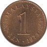 Монета. Малайзия. 1 сен 1973 год. Бронза. ав.
